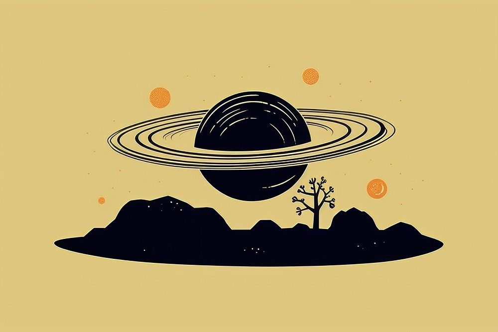 Cute saturn nature astronomy outdoors. AI generated Image by rawpixel.