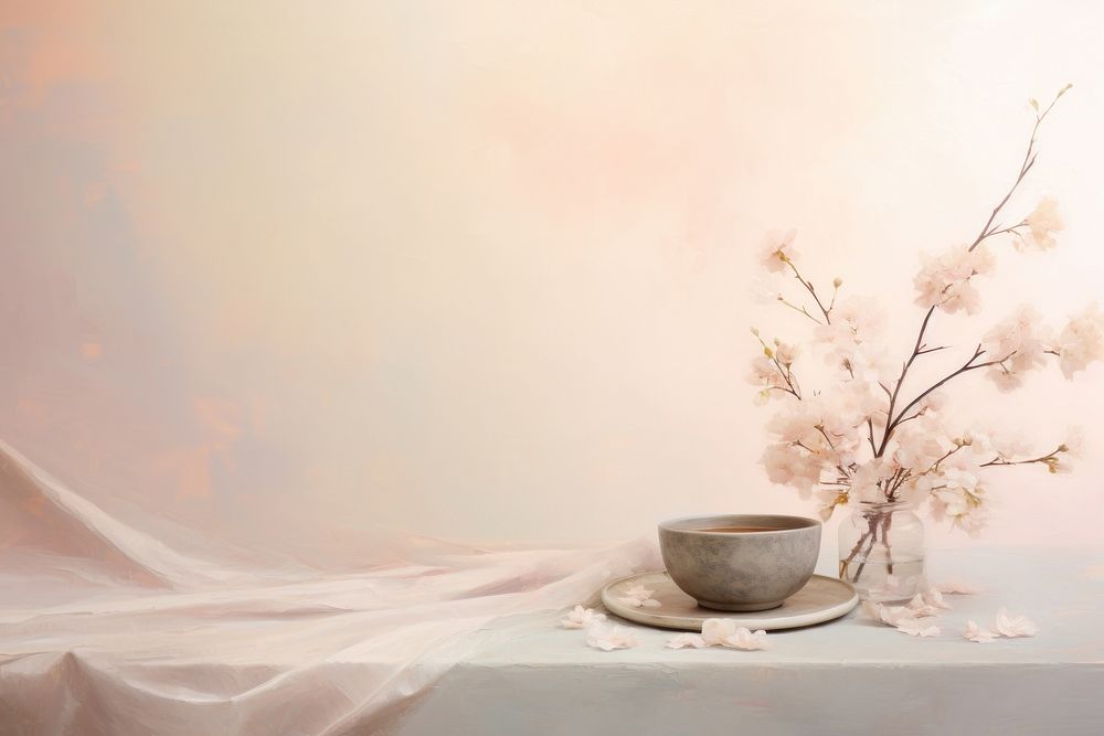 A wellness painting saucer flower. AI generated Image by rawpixel.