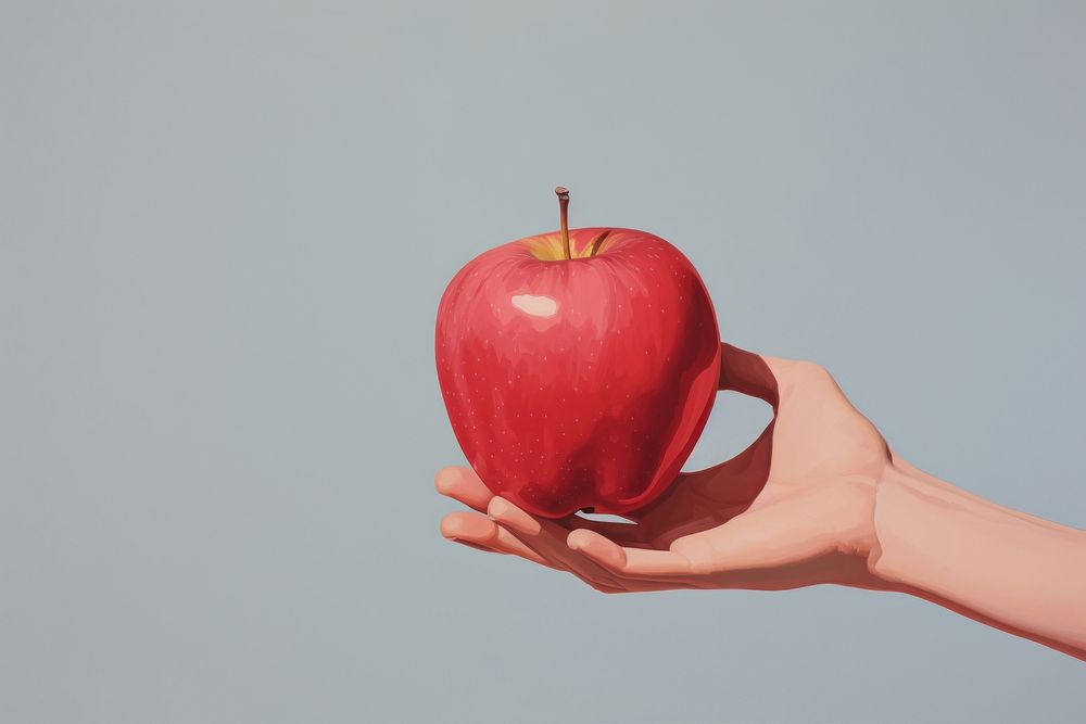 A hand holding apple fruit adult plant. AI generated Image by rawpixel.