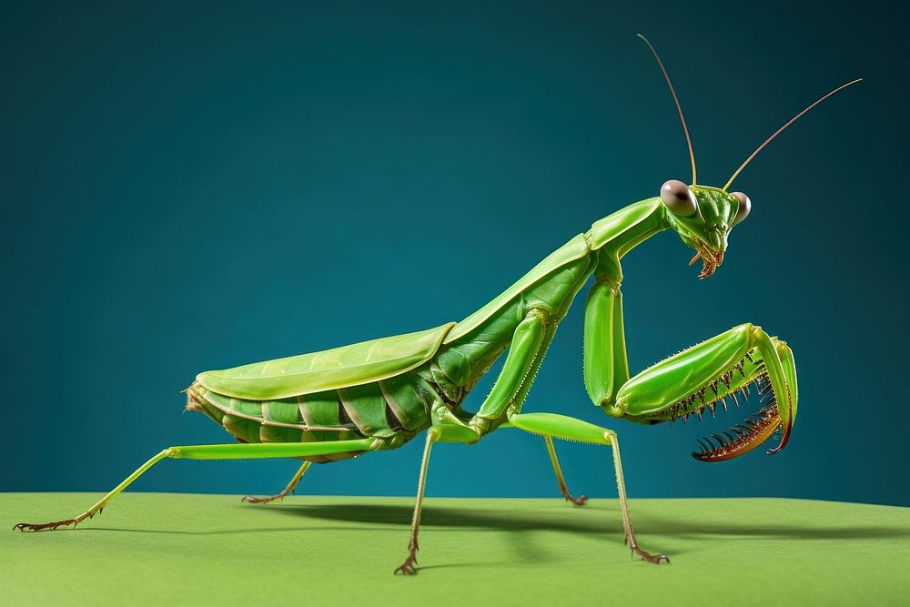Praying mantis animal insect green. AI generated Image by rawpixel.