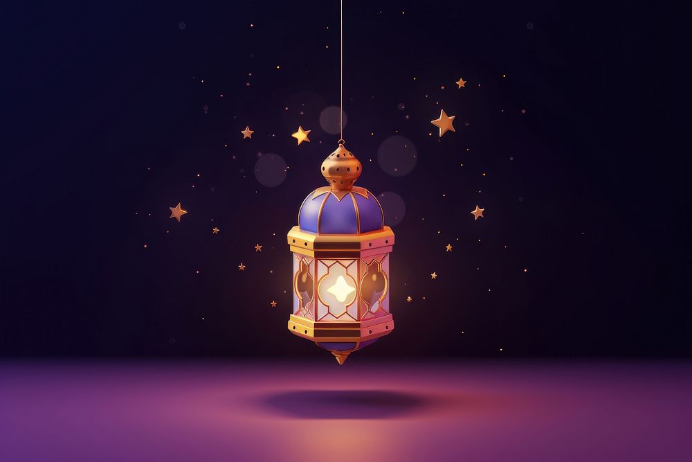 Eid mubarak lantern lighting star. AI generated Image by rawpixel.