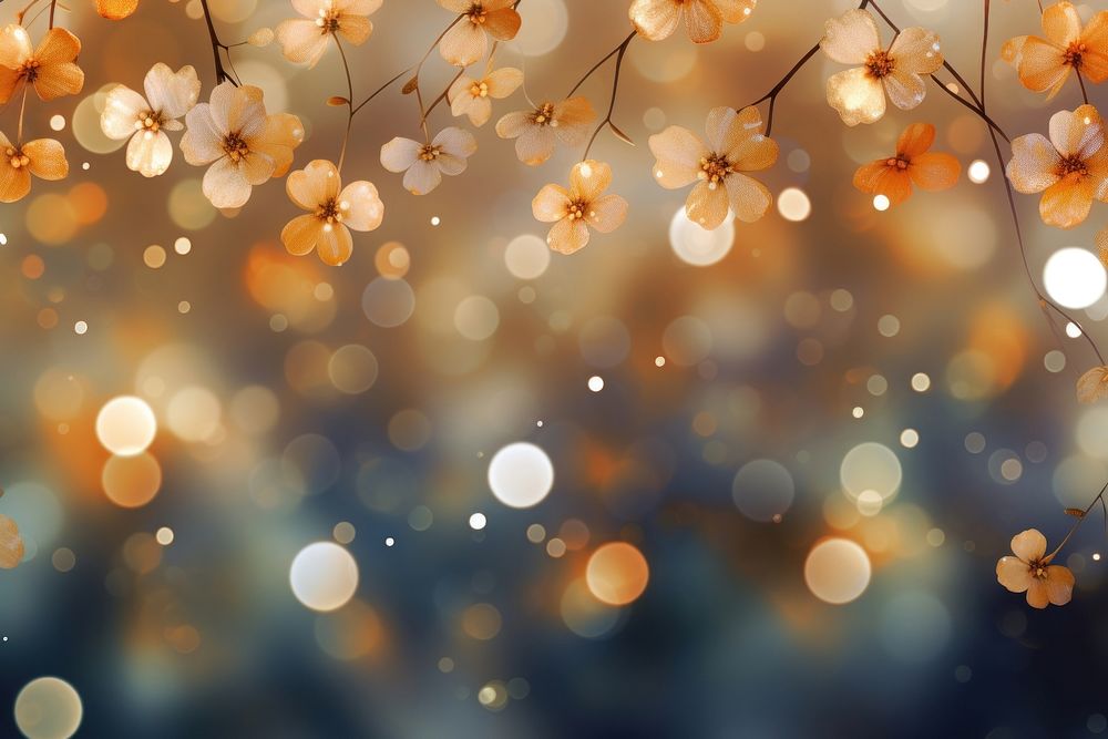Autumn flower pattern bokeh effect background light backgrounds outdoors. AI generated Image by rawpixel.