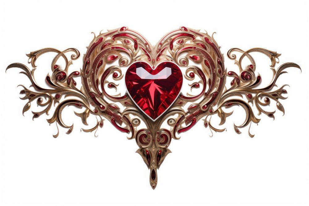 Jewelry heart white background accessories. AI generated Image by rawpixel.