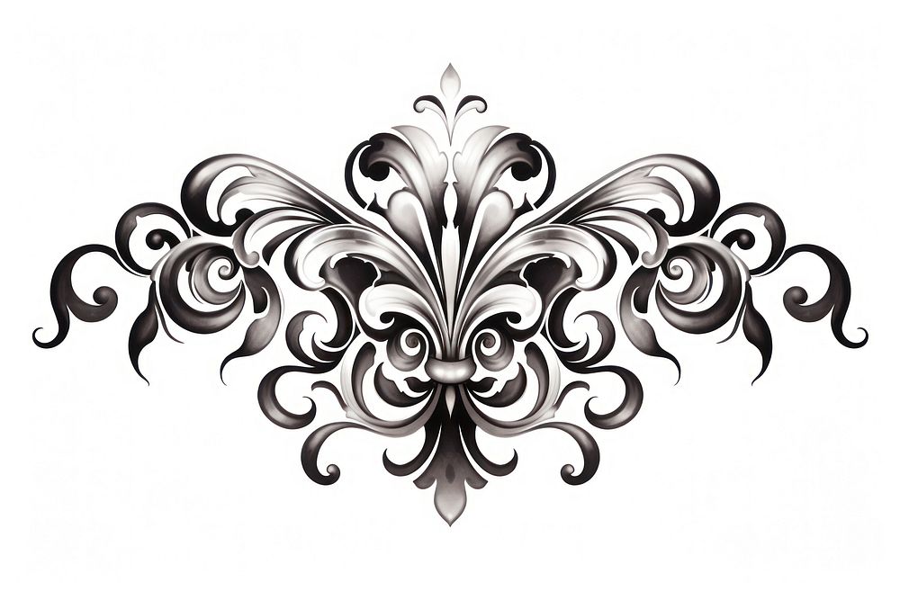 Ornamental element pattern white line. AI generated Image by rawpixel.