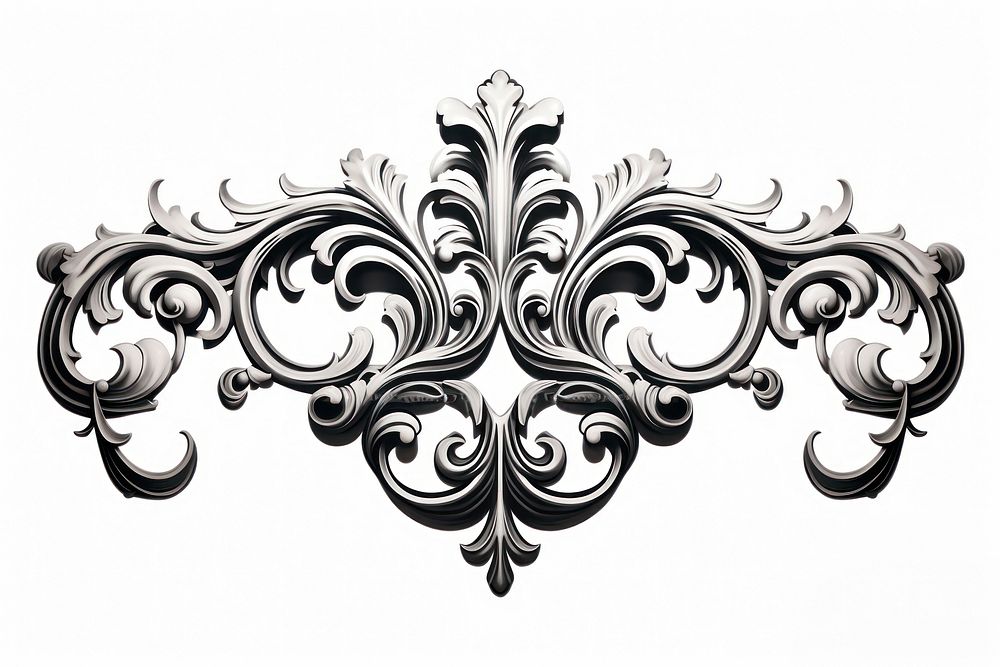 Ornamental element pattern white background decoration. AI generated Image by rawpixel.