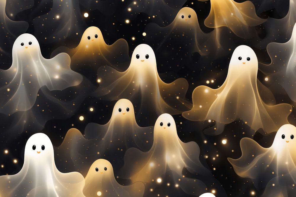 Ghost halloween pattern bokeh effect background backgrounds night celebration. AI generated Image by rawpixel.