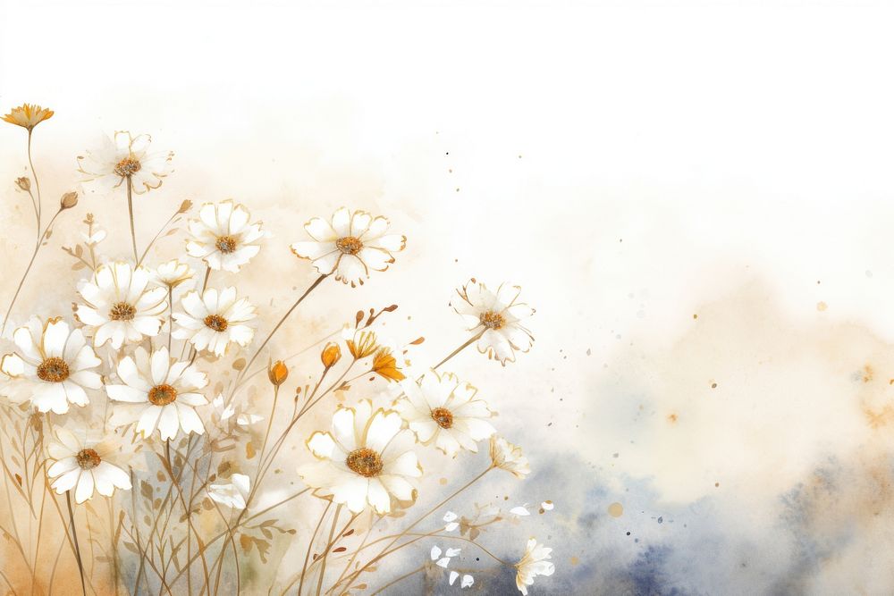 Daisy flowers backgrounds outdoors painting. AI generated Image by rawpixel.