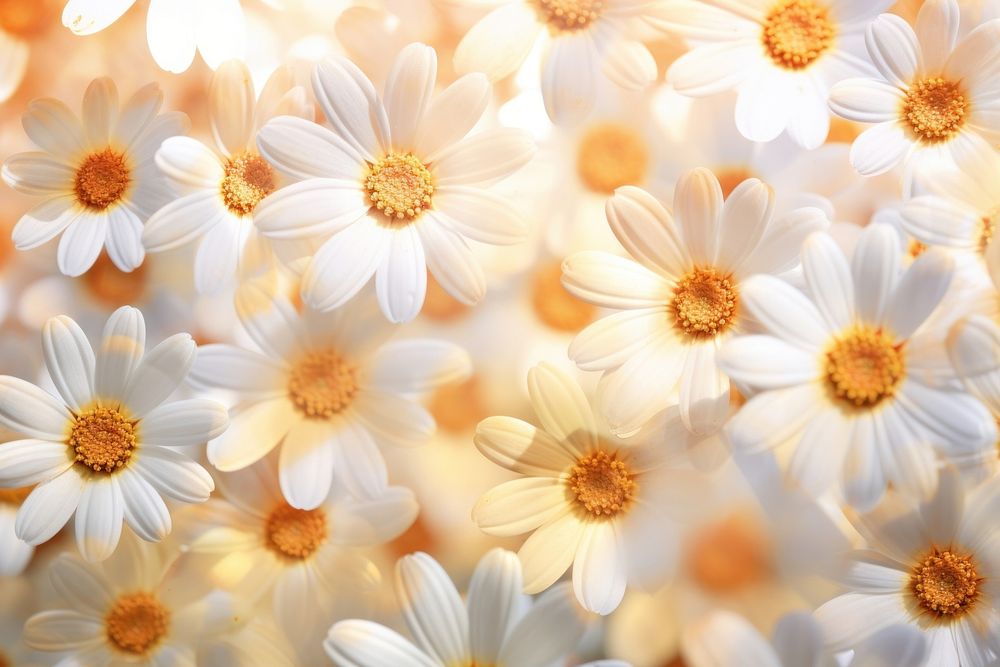 Daisy pattern bokeh effect background backgrounds blossom flower. AI generated Image by rawpixel.