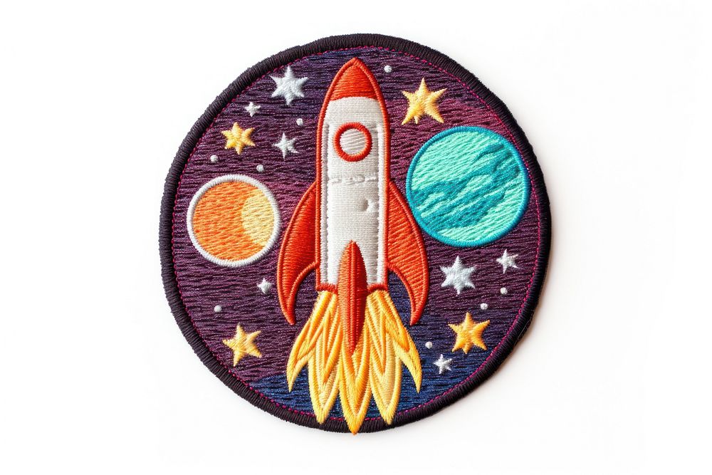 Outerspace badge white background representation. AI generated Image by rawpixel.