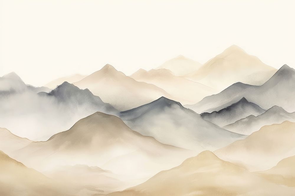 Fog mountain nature backgrounds landscape. AI generated Image by rawpixel.