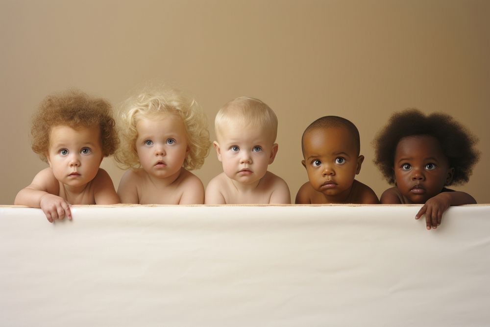 Five babies portrait bathing baby. AI generated Image by rawpixel.