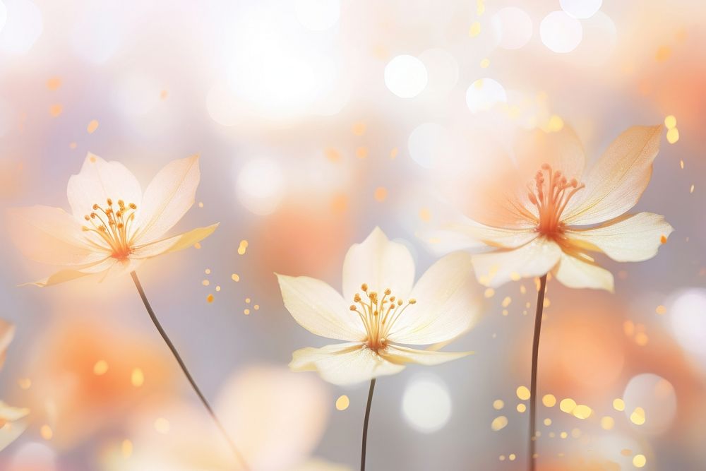 Floral pattern bokeh effect background backgrounds outdoors blossom. AI generated Image by rawpixel.