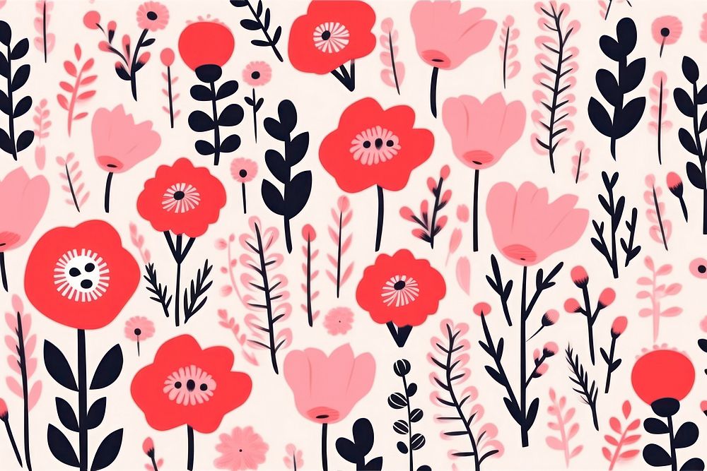 Flower pattern backgrounds plant. AI generated Image by rawpixel.