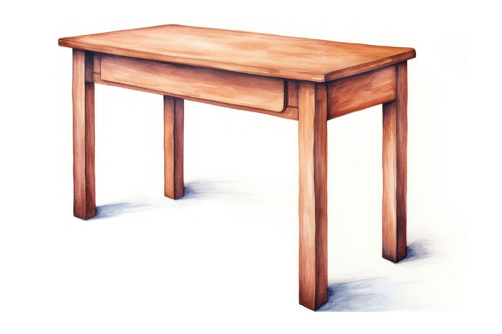 Desk furniture table white background. AI generated Image by rawpixel.