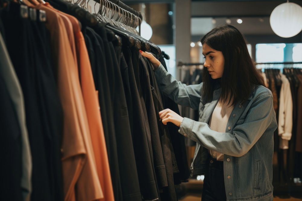 A woman side view selecting store adult entrepreneur. AI generated Image by rawpixel.