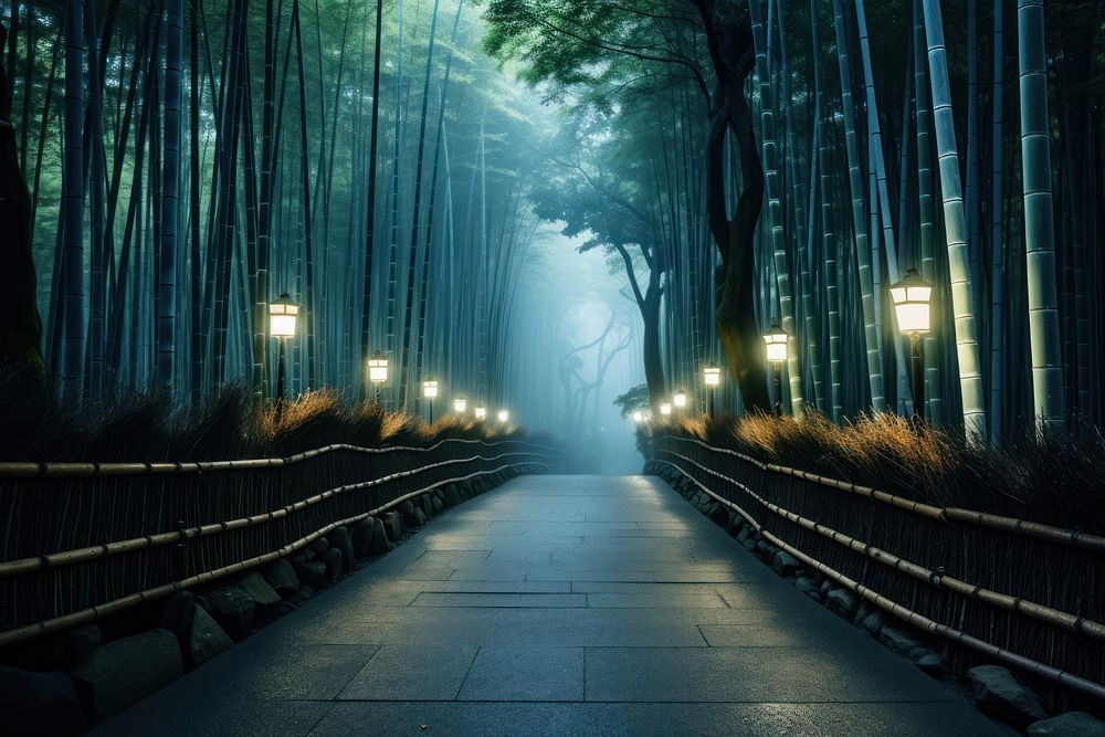 Kyoto bamboo outdoors nature. 