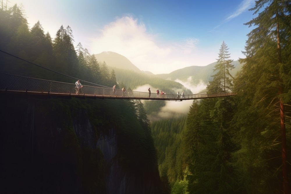 Canada bridge landscape outdoors. AI generated Image by rawpixel.