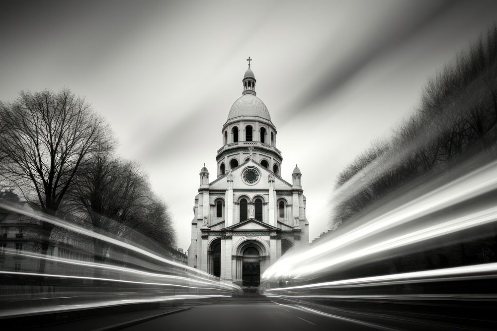 Church architecture building street. AI generated Image by rawpixel.
