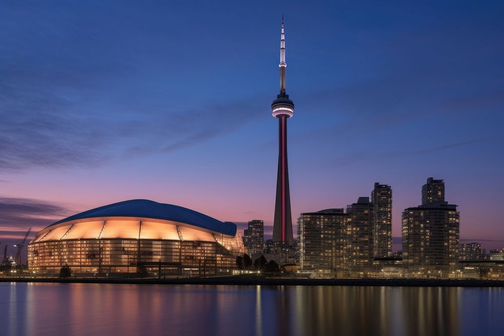 CN Tower tower architecture cityscape. AI generated Image by rawpixel.