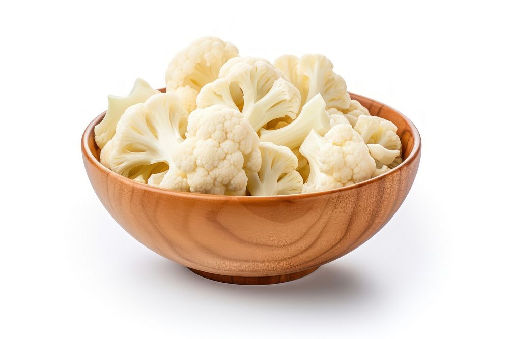 Pieces of cauliflower bowl vegetable white. AI generated Image by rawpixel.