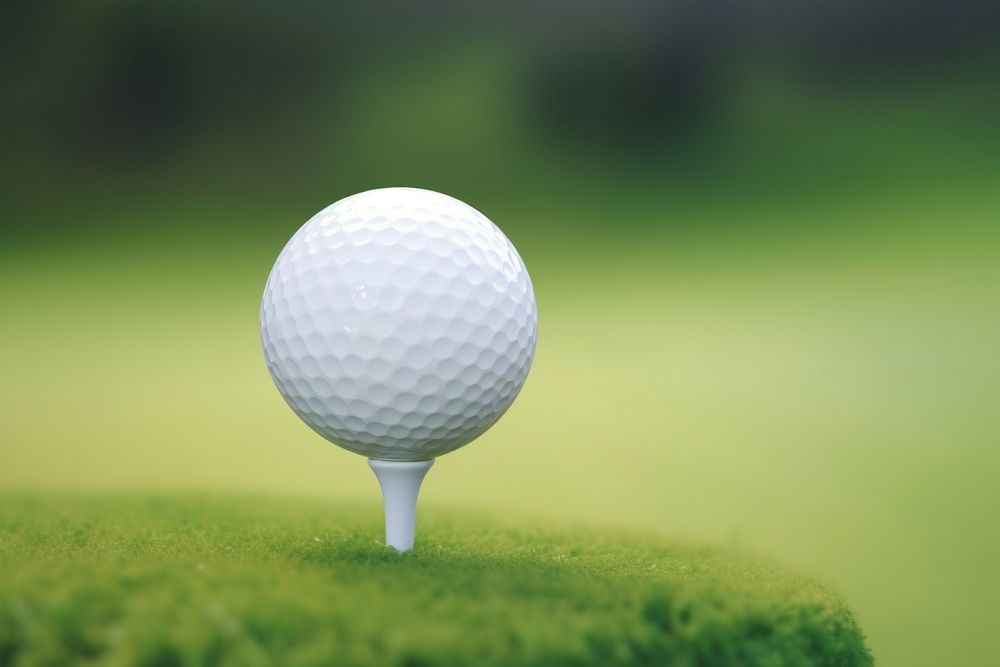 Golf ball on tee sports golf course recreation. AI generated Image by rawpixel.