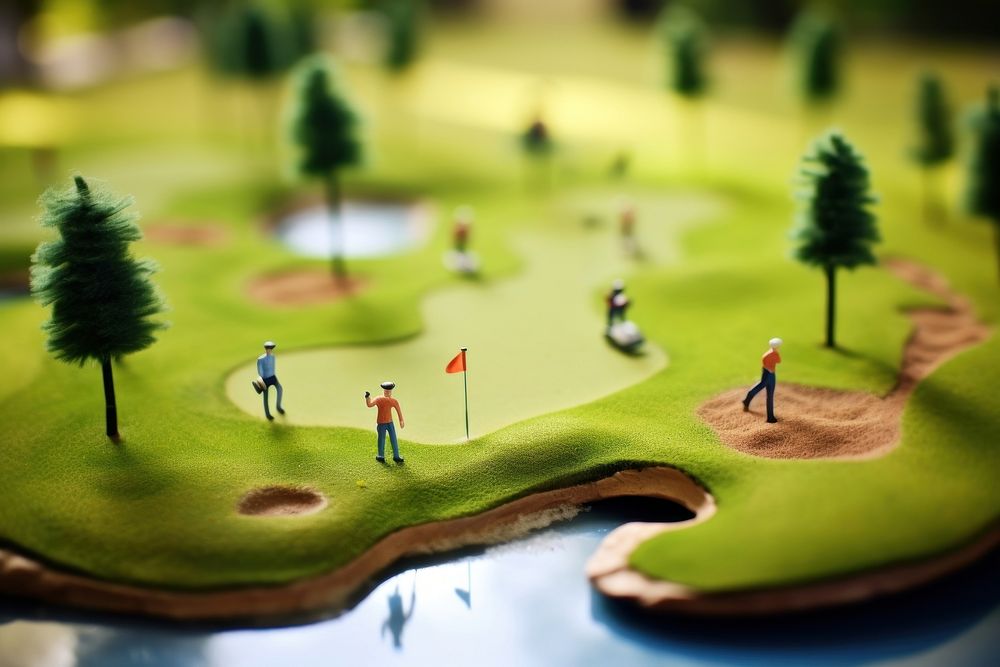 Playing golf outdoors sports golf course. AI generated Image by rawpixel.