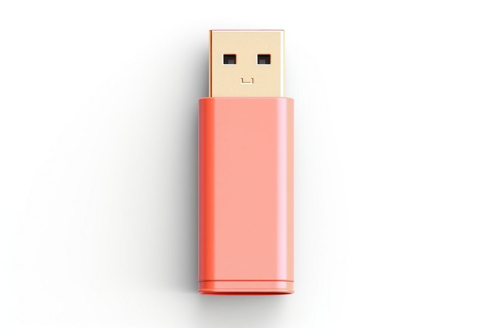 Usb flash drive white background electronics technology. AI generated Image by rawpixel.