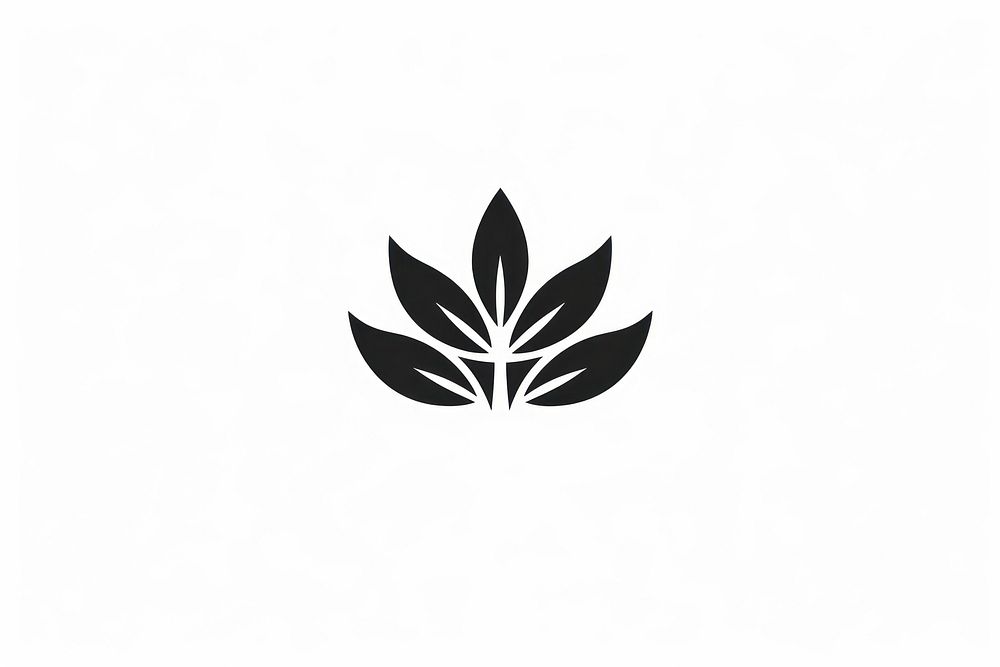 Leaf logo plant black. AI generated Image by rawpixel.
