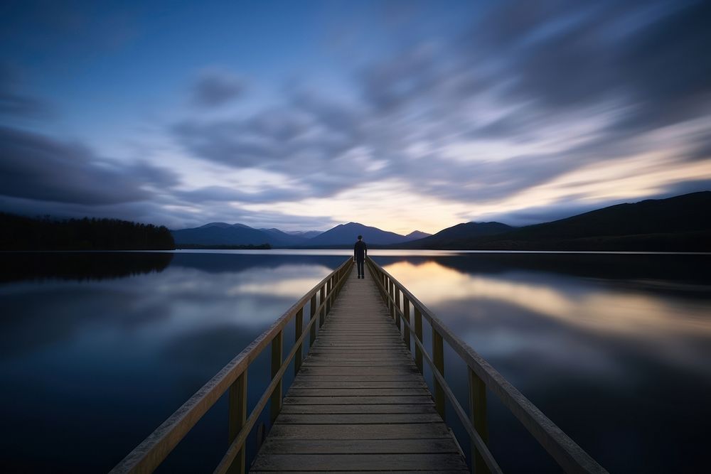 Landscapes of New Zealand bridge landscape lake outdoors. AI generated Image by rawpixel.