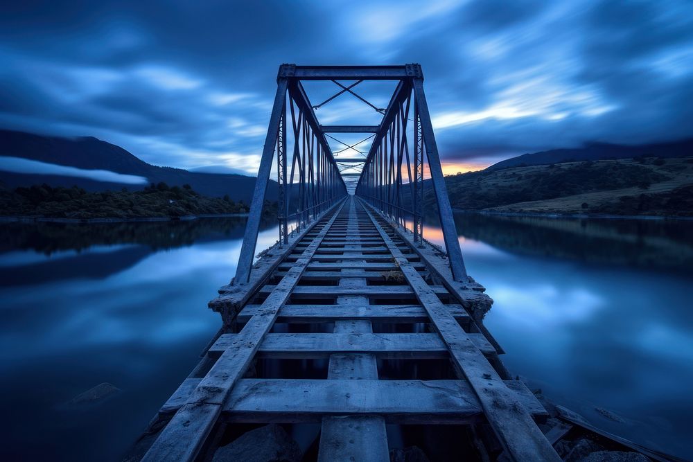 Landscapes New Zealand bridge landscape Free Photo rawpixel