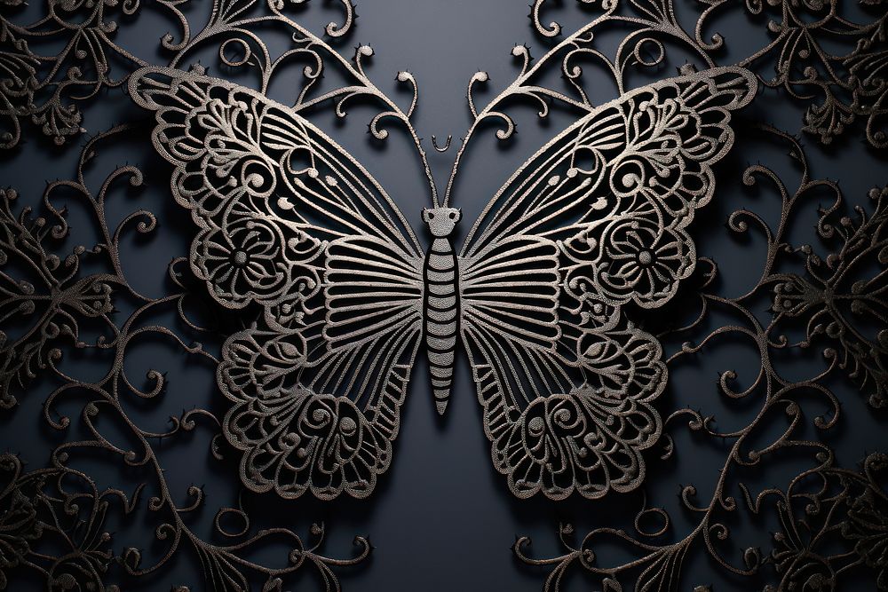 Butterfly pattern accessories monochrome. AI generated Image by rawpixel.