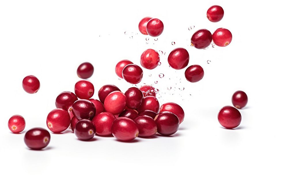 Levitating cranberries cherry plant food. AI generated Image by rawpixel.
