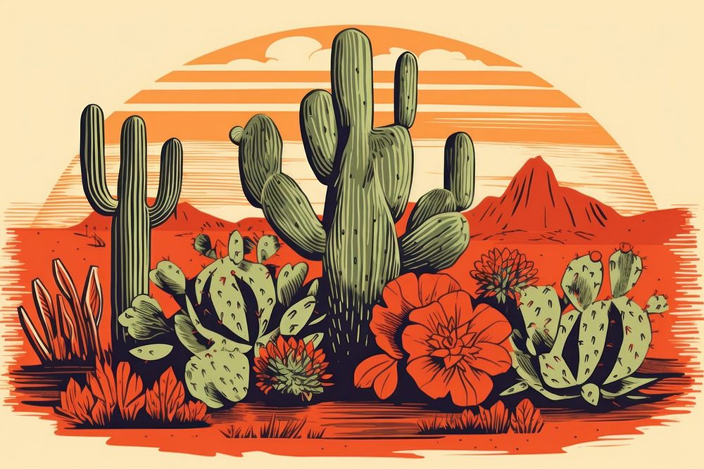 Mexican cactus nature plant creativity. AI generated Image by rawpixel.