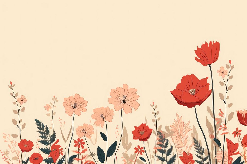 Botanical flowers backgrounds pattern plant. AI generated Image by rawpixel.