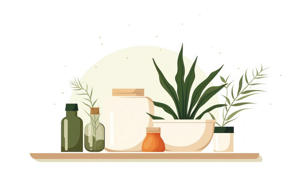 Wellness plant herbs jar. AI generated Image by rawpixel.