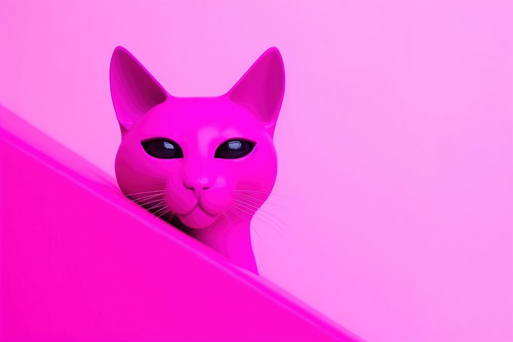 Cat animal mammal purple. AI generated Image by rawpixel.