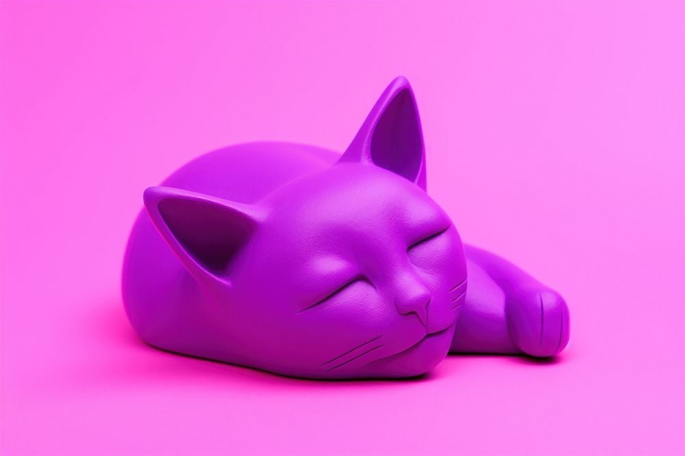 Cat mammal animal purple. AI generated Image by rawpixel.