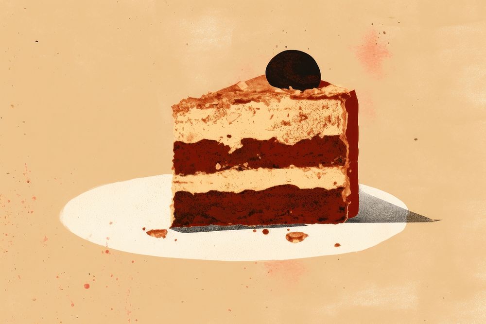 Coffee birthday cake dessert food sachertorte. AI generated Image by rawpixel.