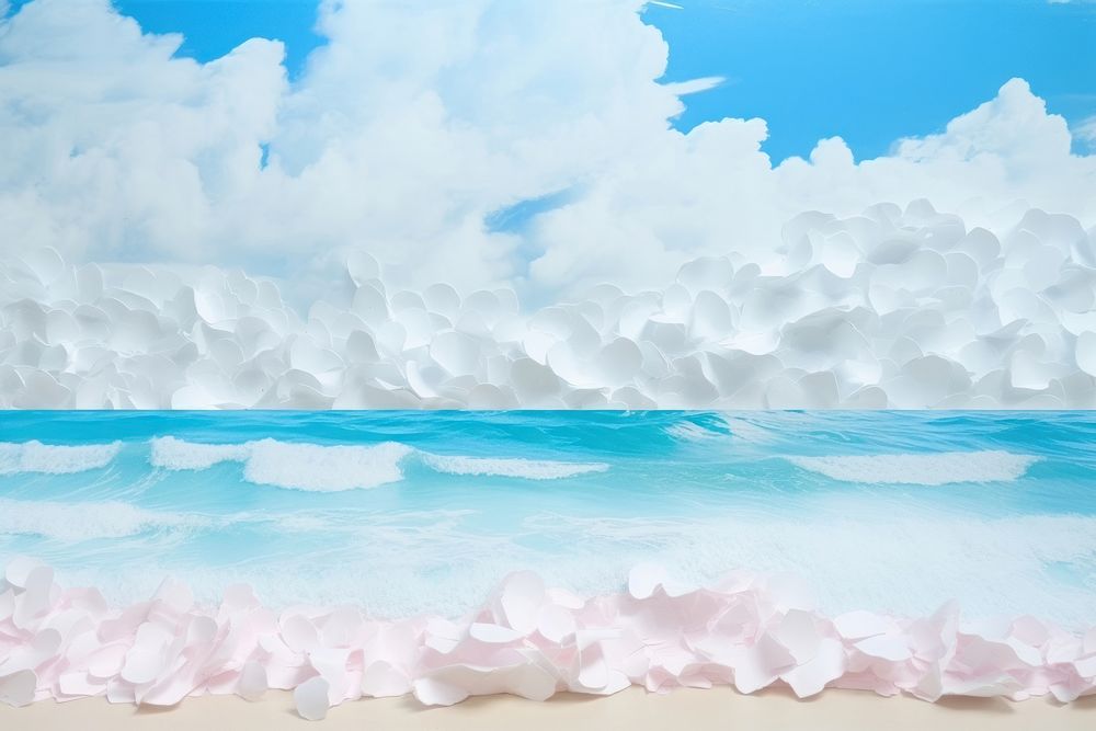 Blue sky cloud beach backgrounds. AI generated Image by rawpixel.