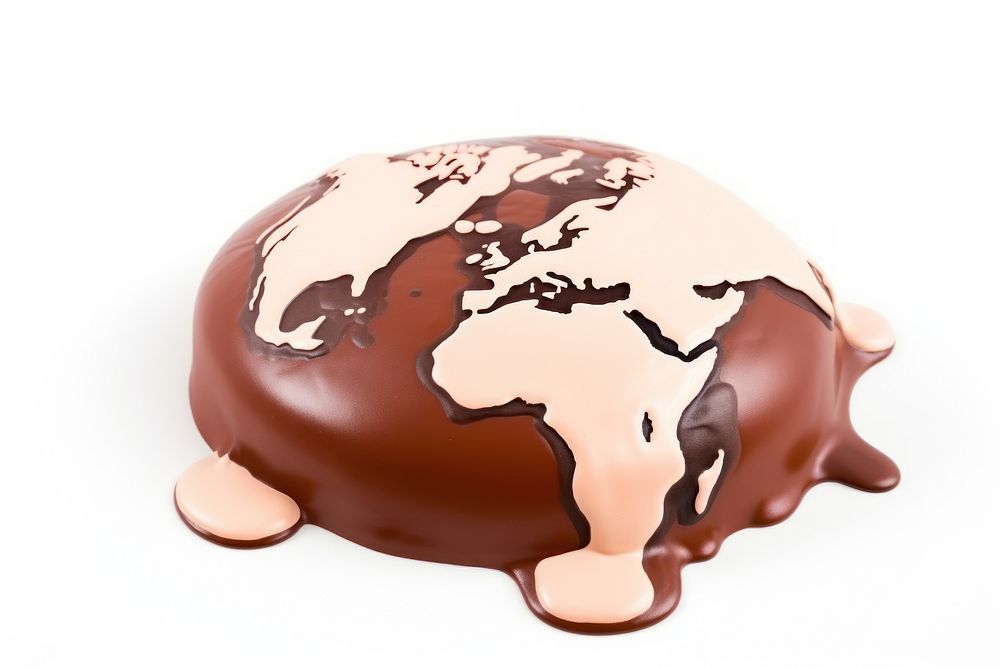 Melting earth dessert food white background. AI generated Image by rawpixel.
