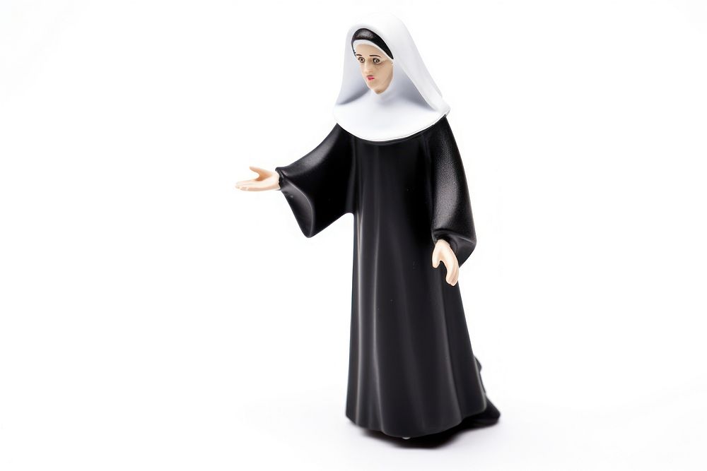 Nun figurine adult white background. AI generated Image by rawpixel.