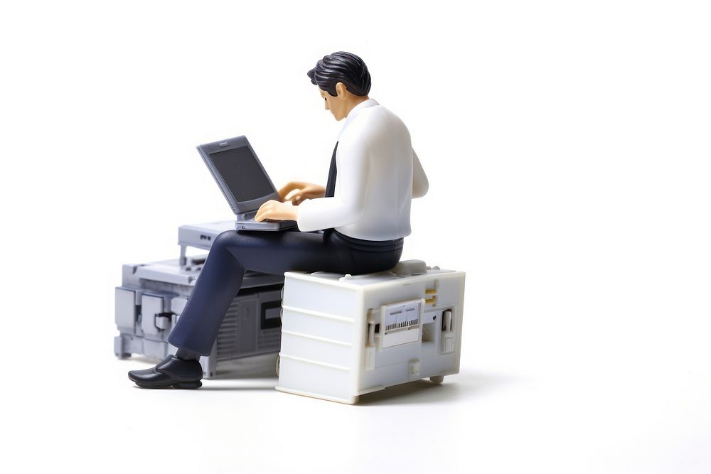 Business man using computer sitting laptop adult. AI generated Image by rawpixel.