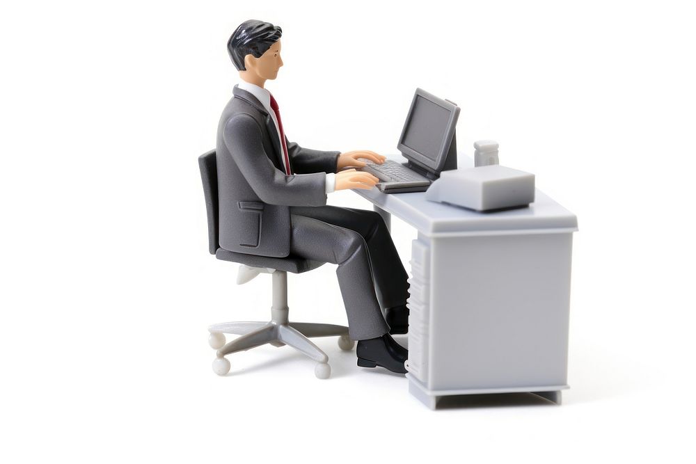 Business man using computer furniture sitting laptop. AI generated Image by rawpixel.