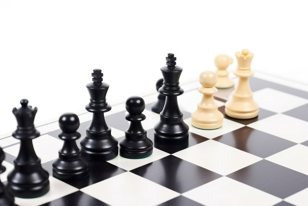 Chess on the board chess game white background. AI generated Image by rawpixel.