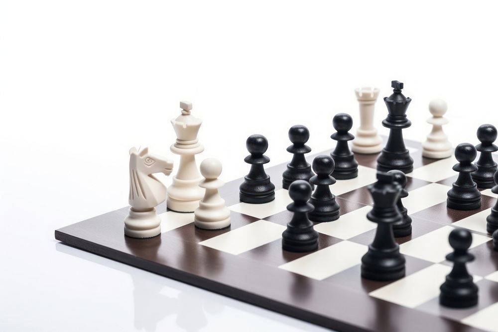 Chess on the board chess game white background. AI generated Image by rawpixel.