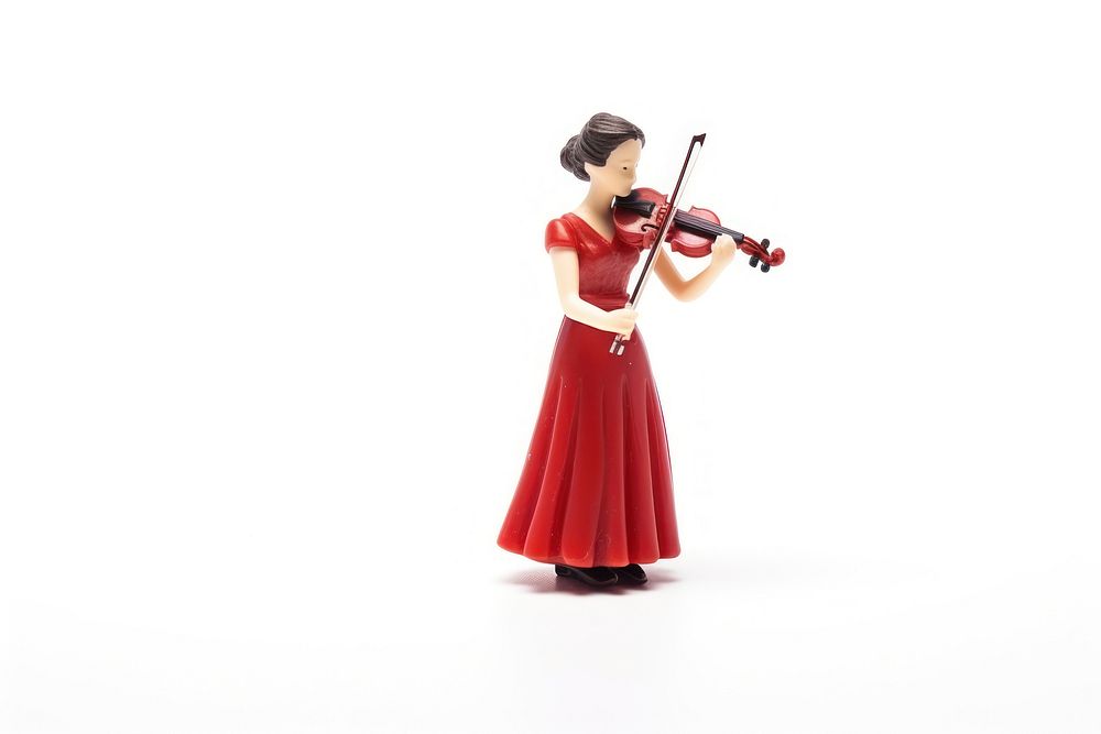 Female playing violin adult white background concentration. AI generated Image by rawpixel.