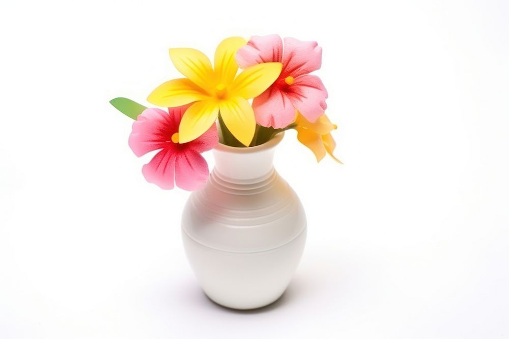 Flower vase petal plant white background. AI generated Image by rawpixel.