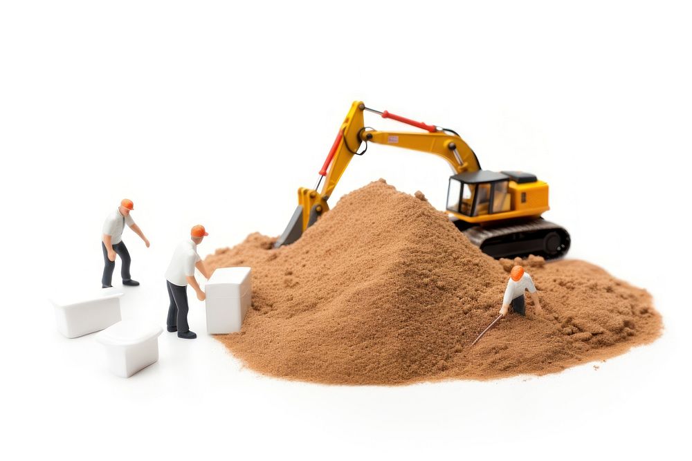 People digging  soil white background. AI generated Image by rawpixel.
