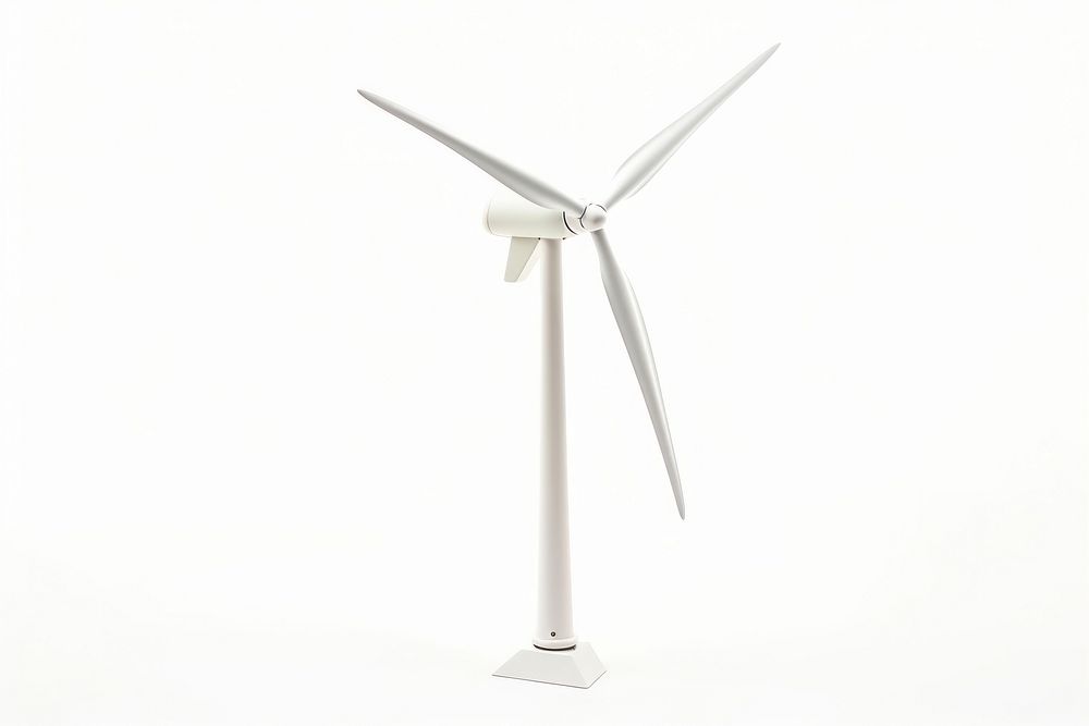 Simple wind turbine machine white background electricity. AI generated Image by rawpixel.