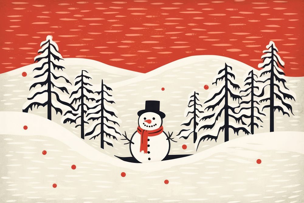 Snowman nature outdoors winter. AI generated Image by rawpixel.